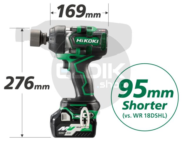 Hikoki WR36DEWRZ Accu slagmoersleutel - 36 V / 2 x 2.5Ah / 770 Nm / 1/2" - HSC II koffer + krachtdoppenset