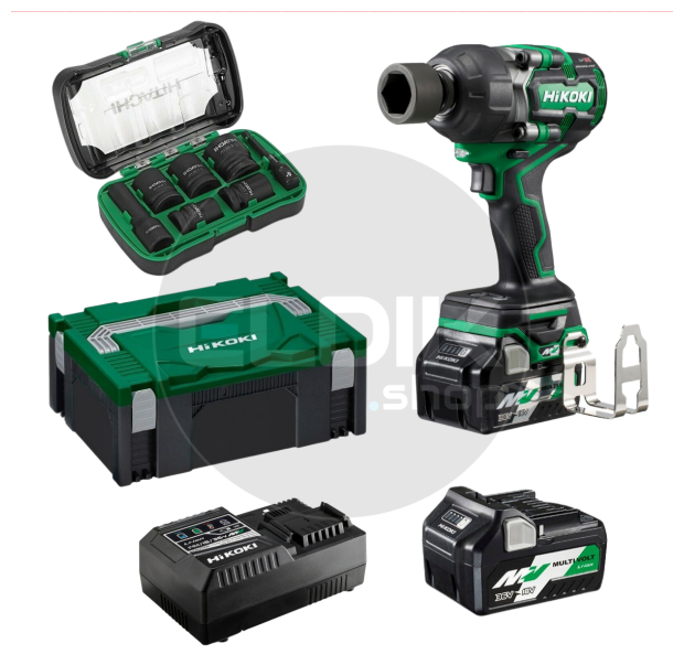 Hikoki WR36DEWRZ Accu slagmoersleutel - 36 V / 2 x 2.5Ah / 770 Nm / 1/2" - HSC II koffer + krachtdoppenset