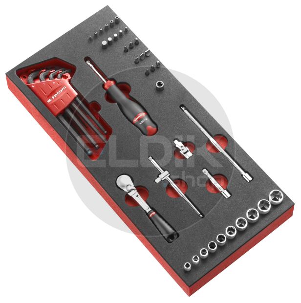Facom MODM.RL161-36 Foam Module 38 Delige 1/4” Doppen en hulpstukken