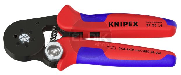 Knipex 97 53 14 Zelfstellende krimptang voor adereindhulzen | Zeskant persing 0,08 tot 16 mm²