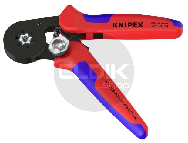 Knipex 97 53 14 Zelfstellende krimptang voor adereindhulzen | Zeskant persing 0,08 tot 16 mm²