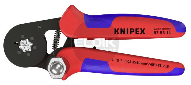 Knipex 97 53 14 Zelfstellende krimptang voor adereindhulzen | Zeskant persing 0,08 tot 16 mm²