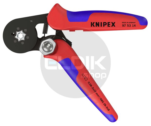 Knipex 97 53 14 Zelfstellende krimptang voor adereindhulzen | Zeskant persing 0,08 tot 16 mm²
