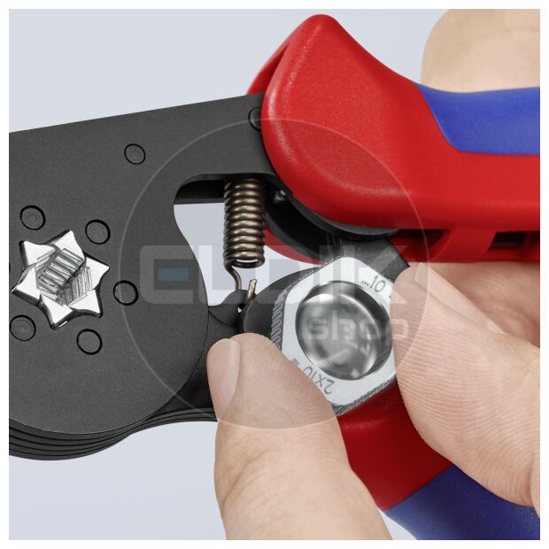 Knipex 97 53 14 Zelfstellende krimptang voor adereindhulzen | Zeskant persing 0,08 tot 16 mm²