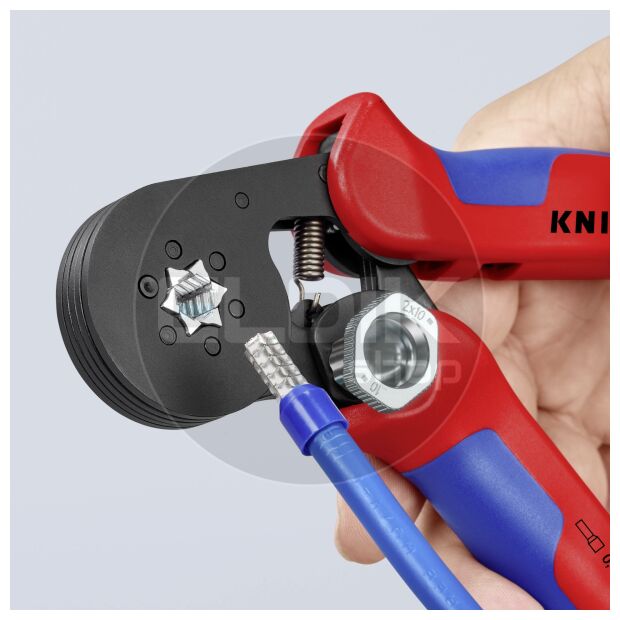 Knipex 97 53 14 Zelfstellende krimptang voor adereindhulzen | Zeskant persing 0,08 tot 16 mm²