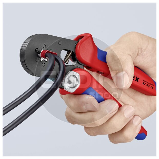 Knipex 97 53 14 Zelfstellende krimptang voor adereindhulzen | Zeskant persing 0,08 tot 16 mm²