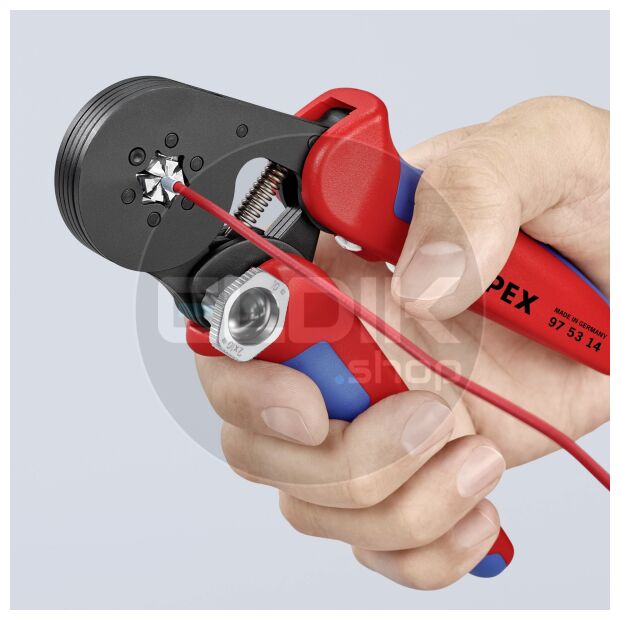 Knipex 97 53 14 Zelfstellende krimptang voor adereindhulzen | Zeskant persing 0,08 tot 16 mm²