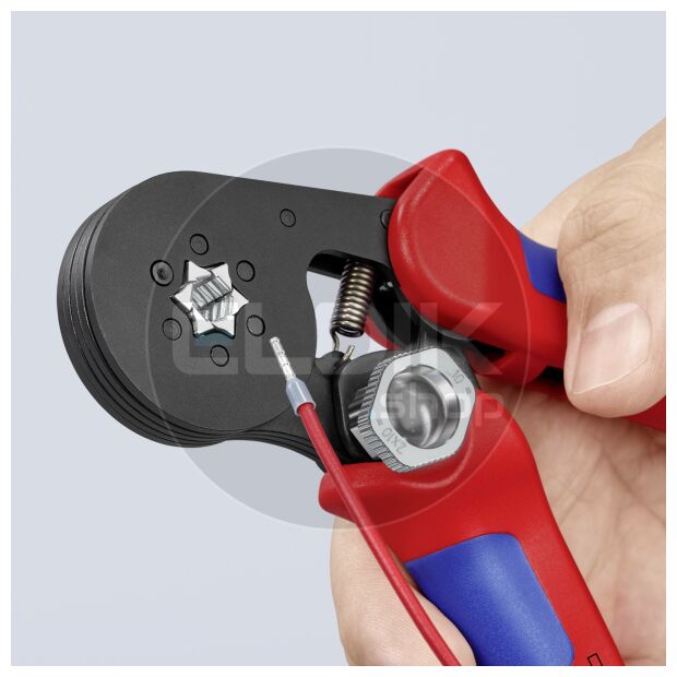 Knipex 97 53 14 Zelfstellende krimptang voor adereindhulzen | Zeskant persing 0,08 tot 16 mm²