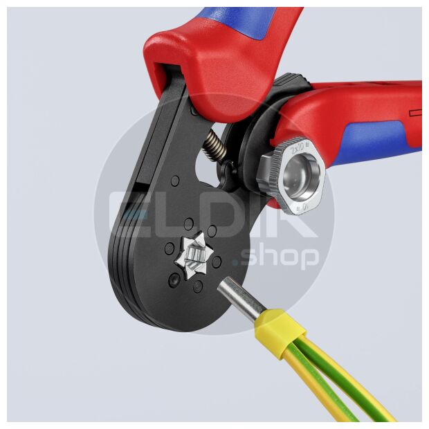 Knipex 97 53 14 Zelfstellende krimptang voor adereindhulzen | Zeskant persing 0,08 tot 16 mm²