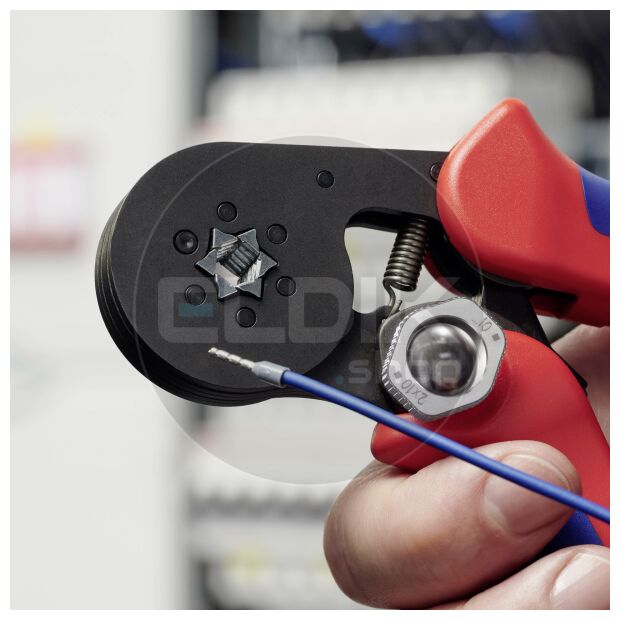 Knipex 97 53 14 Zelfstellende krimptang voor adereindhulzen | Zeskant persing 0,08 tot 16 mm²