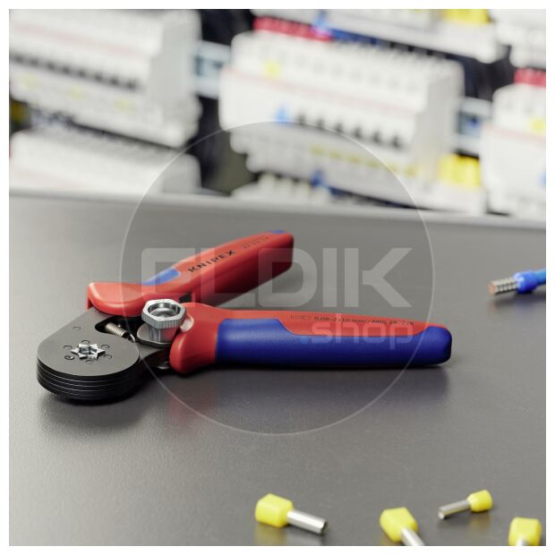 Knipex 97 53 14 Zelfstellende krimptang voor adereindhulzen | Zeskant persing 0,08 tot 16 mm²