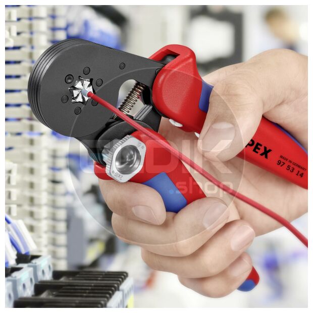 Knipex 97 53 14 Zelfstellende krimptang voor adereindhulzen | Zeskant persing 0,08 tot 16 mm²