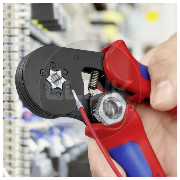 Knipex 97 53 14 Zelfstellende krimptang voor adereindhulzen | Zeskant persing 0,08 tot 16 mm²