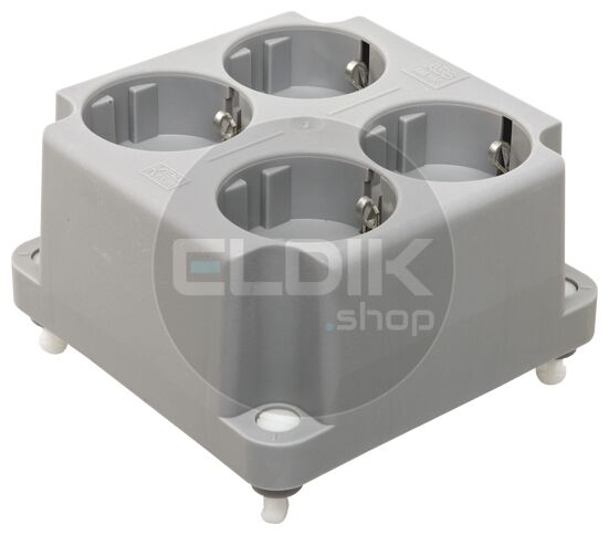 ABB 3640W4S Deksel voor dozen voor montage op de wand/plafond Hafobox Deksel t.b.v. 3640 met 4-voudige WCD, grijs