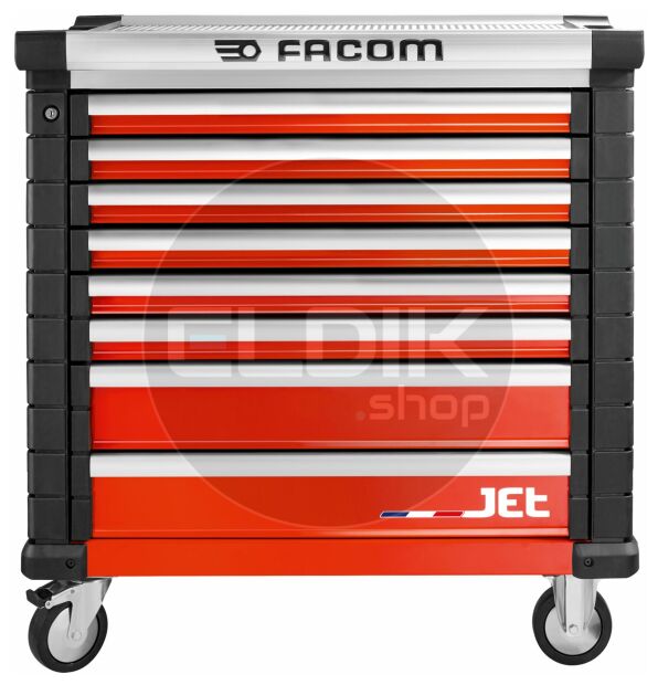 Facom JETCM215BNL Gevulde gereedschapswagen 8 Laden | 215-delig in kunststof inlay | Rood