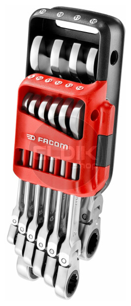 Facom 467BF.JP10PB 10 Delige Scharnierende Ringsteeksleutelset met Ratel