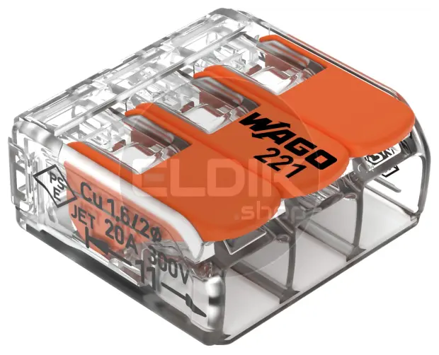 Wago 221-413 3V verbindingsklem t/m 4mm² soepel en massief