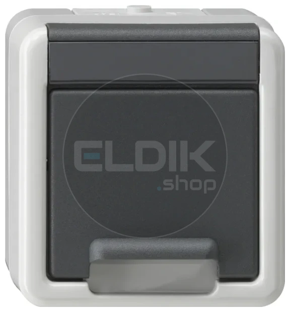 Gira 50122 WCD + RA 1V + klapdeksel IP44 SW Opbouw