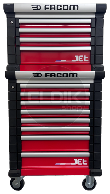 Facom JET Gereedschapswagen – 8 Laden met Opzetkast – M3 - Rood