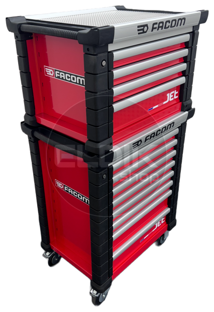 Facom JET Gereedschapswagen – 8 Laden met Opzetkast – M3 - Rood