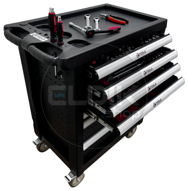 E-Tools 70459 154 Delige Gevulde Gereedschapswagen
