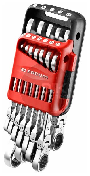 Facom 467BF.JP12PB 12 Delige Scharnierende Ringsteeksleutelset met Ratel