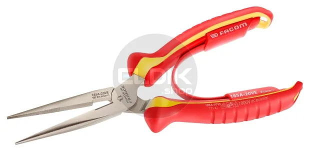 Facom 185A.20VE VDE Punttang met Half Ronde Bekken 200 mm