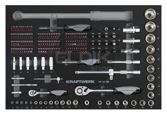 Kraftwerk 102.117.103 Gevulde Gereedschapswagen 7 Laden | 337-Delig in Foam inlay