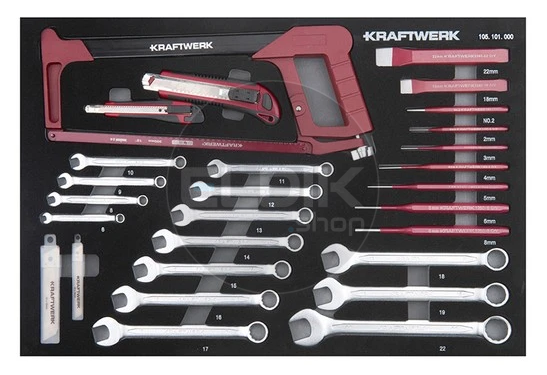 Kraftwerk 102.117.103 Gevulde Gereedschapswagen 7 Laden | 337-Delig in Foam inlay