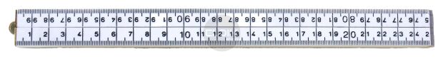 BMI 948109100 G Timmermansduimstok, kunststof, wit, mm-verdeling, 1 m