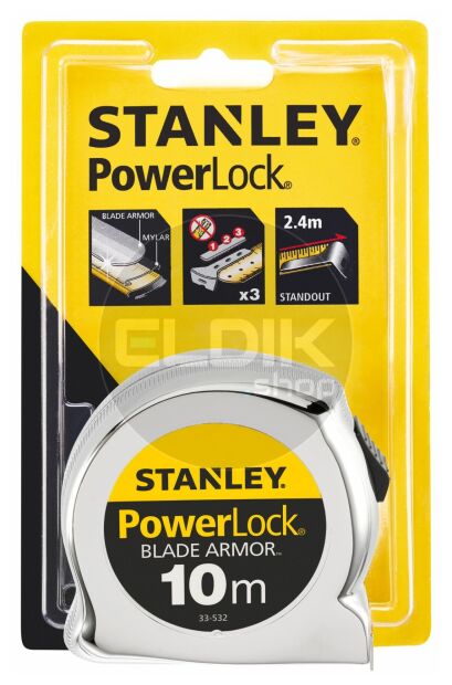 Stanley 0-33-532 Rolbandmaat Powerlock Blade Armor 10m - 25mm