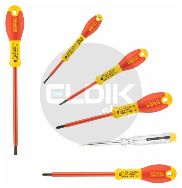 Stanley 0-65-441 FATMAX VDE-schroevendraaierset 6-delig - Parallel/Phillips en Spanningszoeker