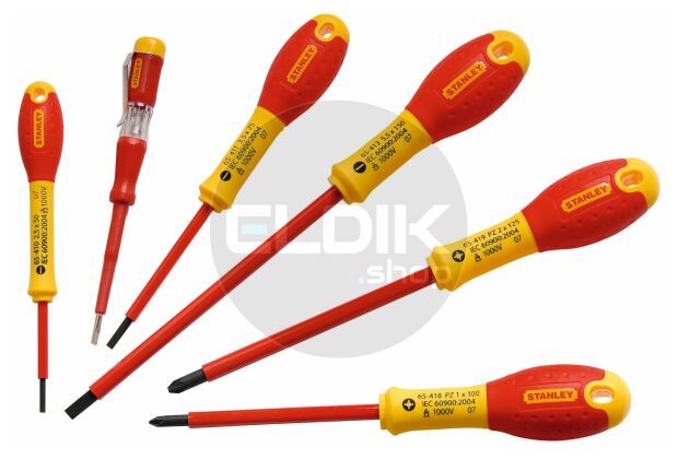 Stanley 0-65-443 FATMAX VDE-schroevendraaierset 6-delig - Parallel/Pozidriv en Spanningszoeker