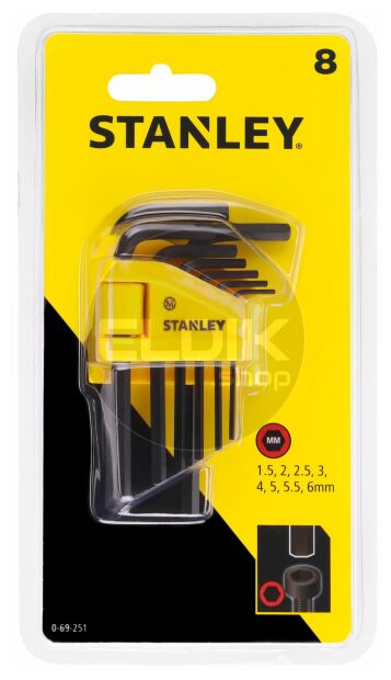 Stanley 0-69-251 Stiftsleutelset 8 Dlg 1,5mm-6mm