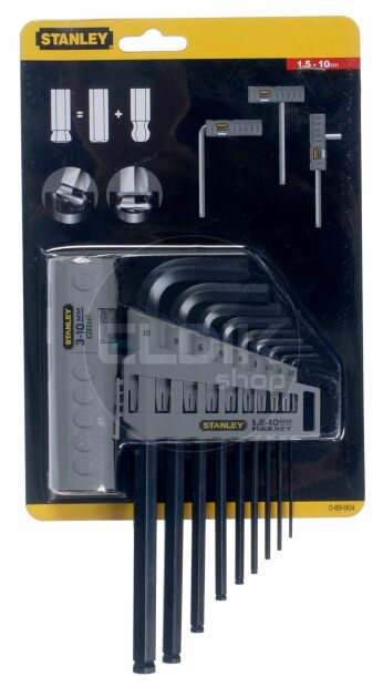Stanley 0-89-904 Stiftsleutelset 9Dlg Hex Grip