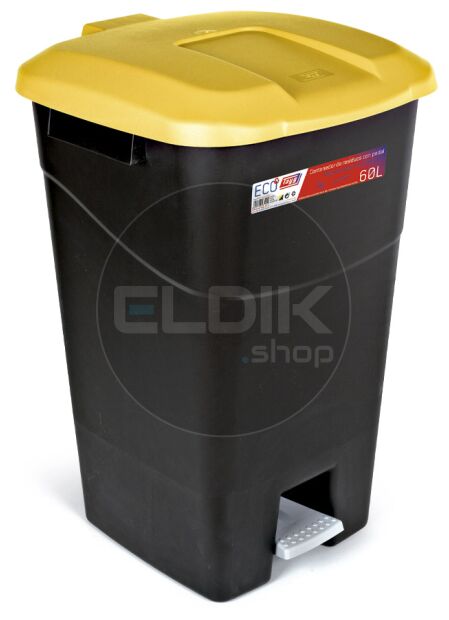 Tayg 60P Afvalcontainer met Voetpedaal - 60 Liter - geel - 431012
