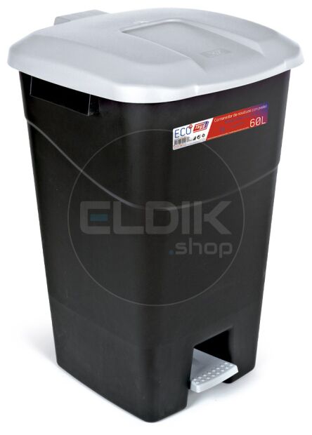 Tayg 60P Afvalcontainer met Voetpedaal - 60 Liter - grijs - 431005