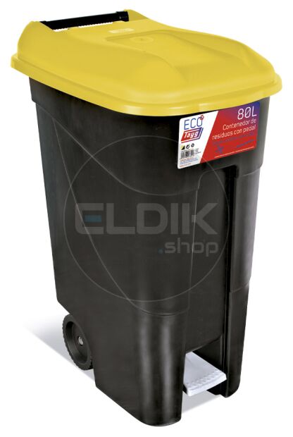 Tayg 80P Afvalcontainer met Voetpedaal - 80 Liter - geel - 433016