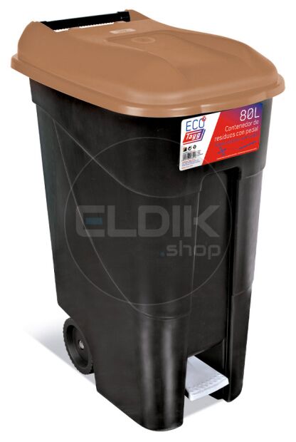 Tayg 80P Afvalcontainer met Voetpedaal - 80 Liter - bruin - 433238