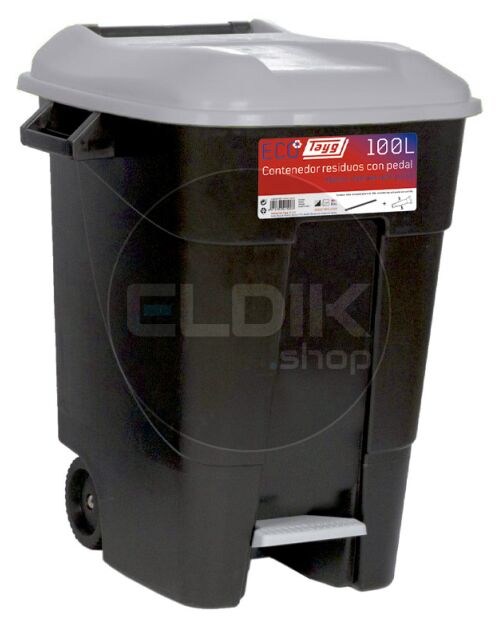 Tayg 100P Afvalcontainer met voetpedaal - 100 liter - grijs - 421006