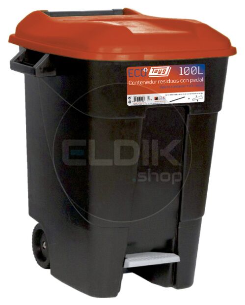 Tayg 100P Afvalcontainer met voetpedaal - 100 liter - rood - 421105