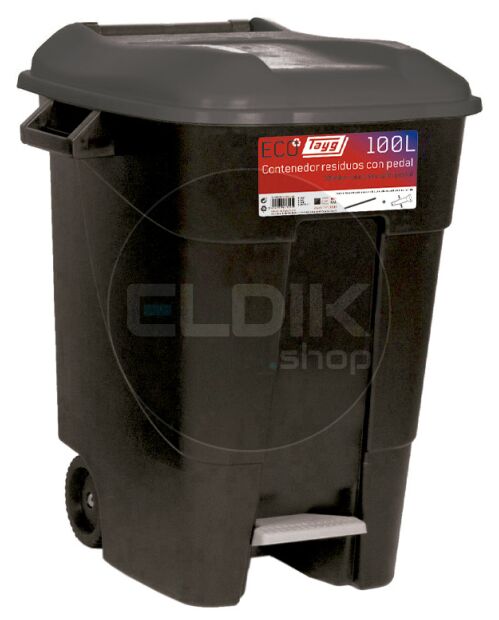 Tayg 100P Afvalcontainer met voetpedaal - 100 liter - zwart - 441073