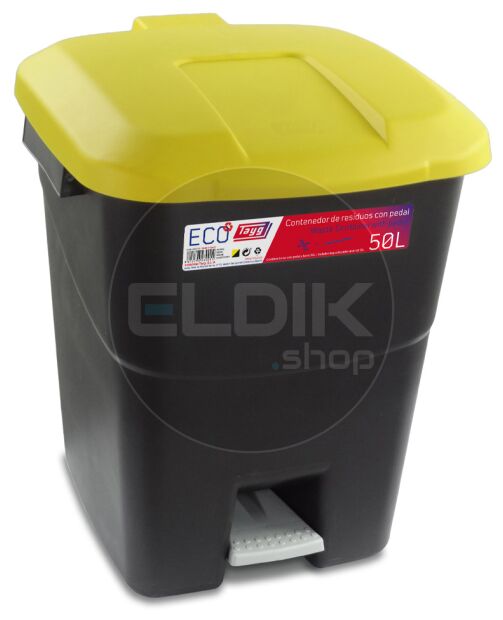 Tayg 50P Afvalcontainer met Voetpedaal - 50 Liter - geel - 430015