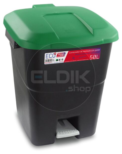 Tayg 50P Afvalcontainer met Voetpedaal - 50 Liter - groen - 430039