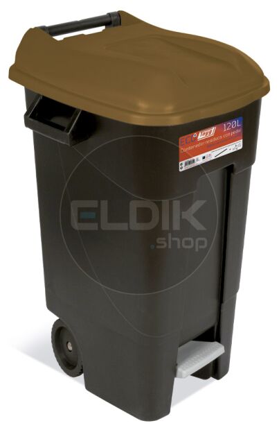 Tayg 120P Afvalcontainer met voetpedaal - 120 liter - bruin - 423239