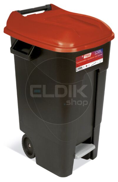 Tayg 120P Afvalcontainer met voetpedaal - 120 liter - rood - 423109