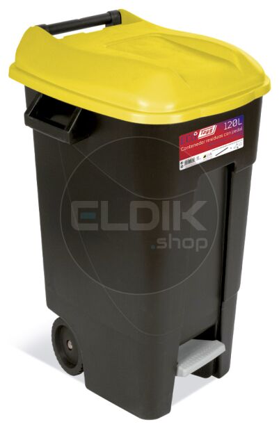 Tayg 120P Afvalcontainer met voetpedaal - 120 liter - geel - 423017