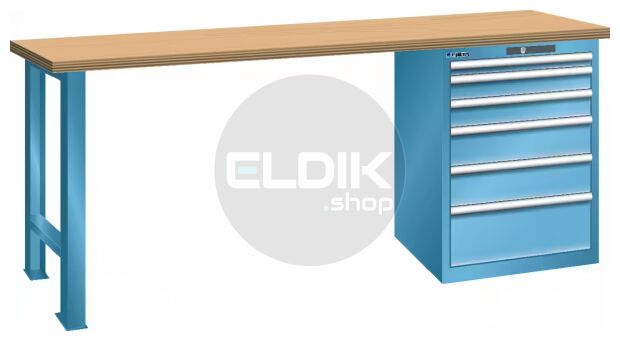 Lista 78.938.010 Werkbank | B2000 x D800 x H900 | 6 laden | Blauw