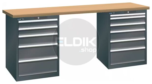 Lista 78.942.200 Werkbank | B2000 x D800 x H900 | 5/6 laden | Antraciet