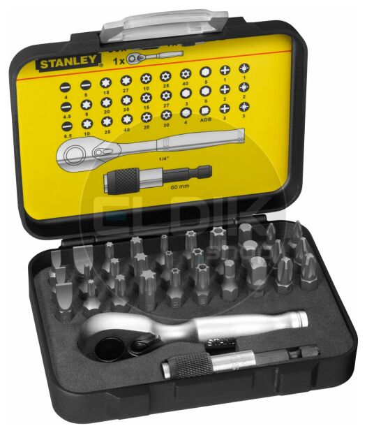 Stanley 1-13-904 Bitset Expert Pro 1/4" - Ratelsleutel (32 delig)